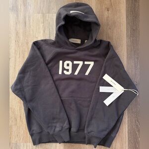 Fear Of God Essentials 1977 Iron Black Hoodie Sz Small NWT